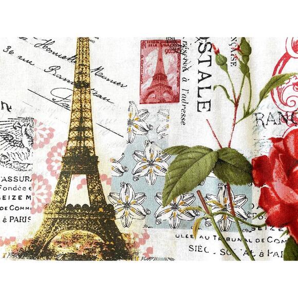 Pre-cut Paris Theme Fabric Swatch 80 Pieces Pink, Brown, Greenery, Eiffel Tower - Picture 1 of 7